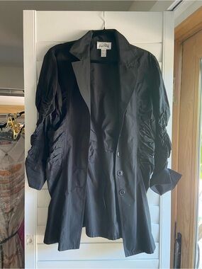 Joseph Ribkoff Black Ruched-Sleeve Blazer